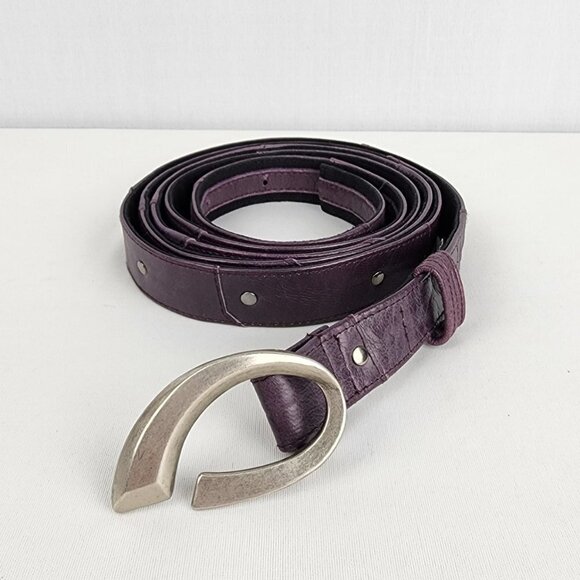 Psylo Purple Leather Multi Wrap Belt Size L - Picture 1 of 7